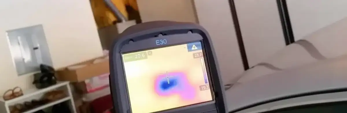 mold inspection using thermal imaging technology to detect moisture and hidden mold in a home in Allentown, PA