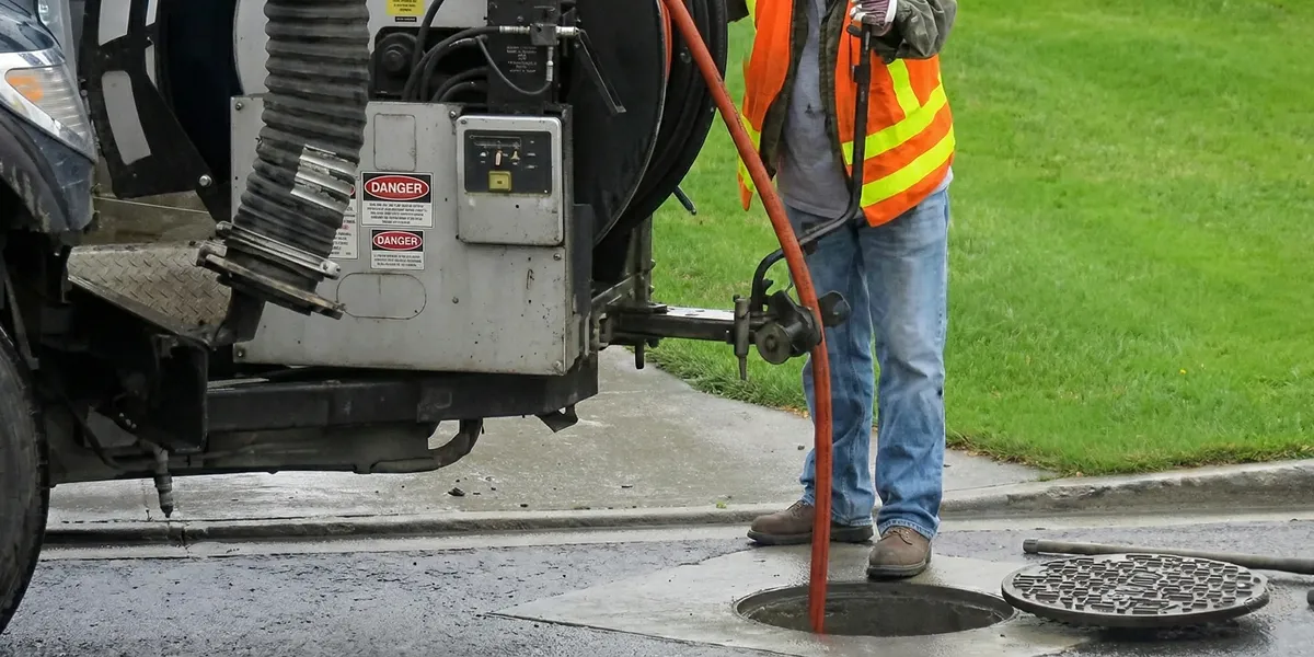 sewage clean up professionals using industrial equipment to remove contaminated wastewater in Allentown, PA